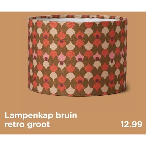Lampenkap bruin retro groot