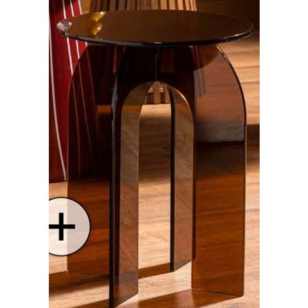 Bijzettafel acryl bruin