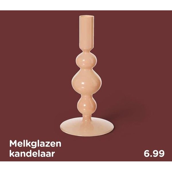 Melkglazen kandelaar