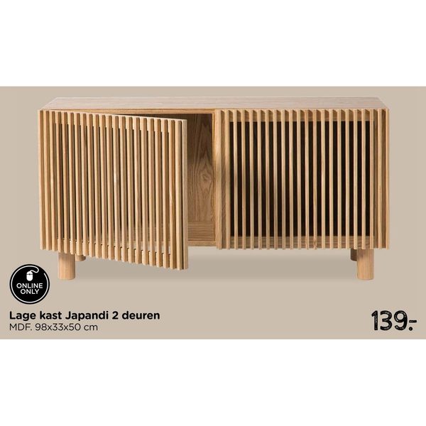 Lage kast Japandi 2 deuren