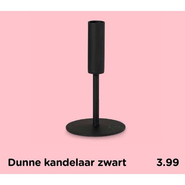 Dunne kandelaar zwart
