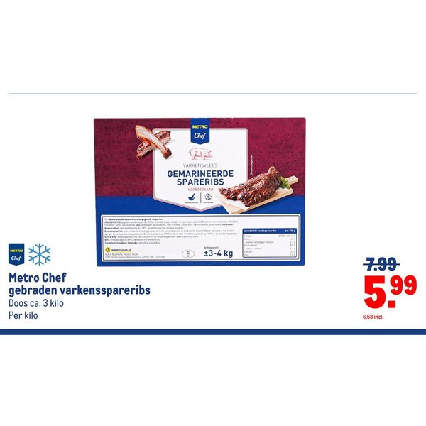 Metro Chef gebraden varkensspareribs