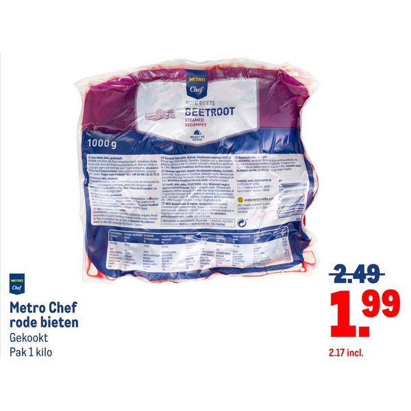Metro Chef rode bieten