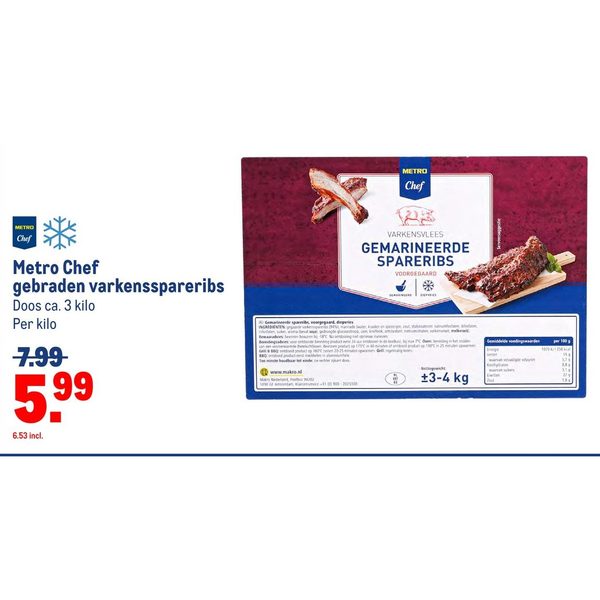 Metro Chef gebraden varkensspareribs