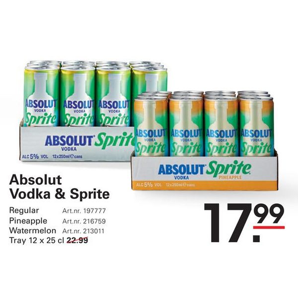 Absolut Vodka & Sprite