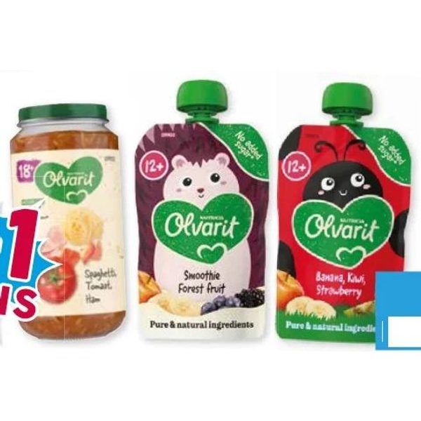 Olvarit knijpfruit en maaltijden