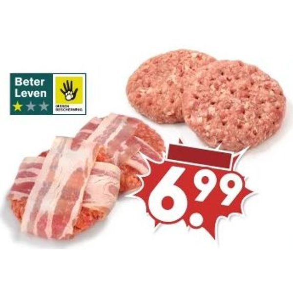 gehaktburgers/speklapjes