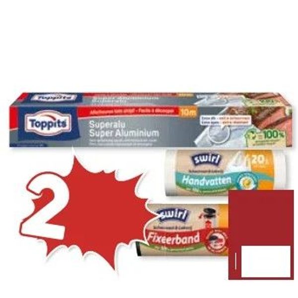 Toppits aluminiumfolie en Swirl huishoudartikelen