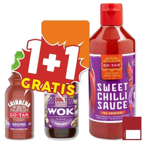 Go-Tan Sriracha, Wok, Sweet Chilli Sauce