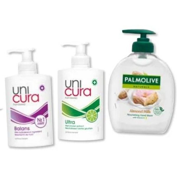 Unicura en Palmolive handzeep