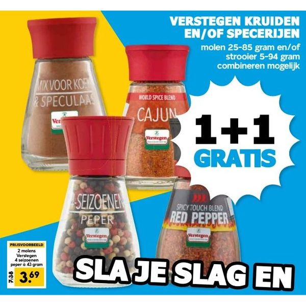 Verstegen kruiden en/of specerijen