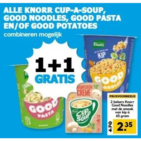 Knorr Cup-a-Soup, Good Noodles, Good Pasta en/of Good Potatoes