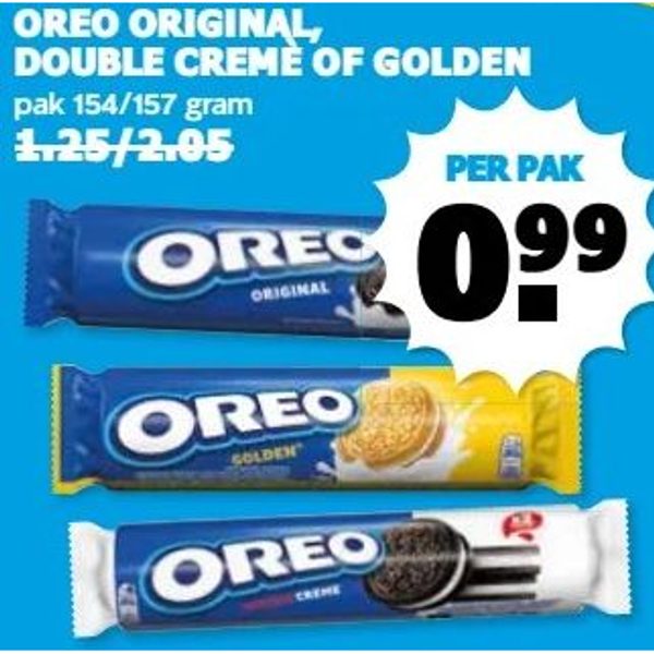 Oreo original, double creme of golden