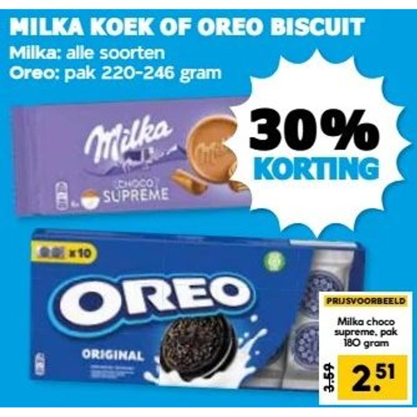 Milka koek of Oreo biscuit