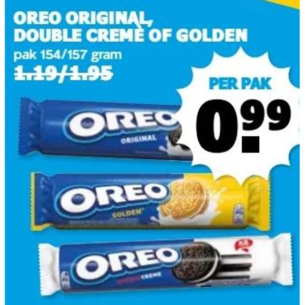 Oreo original, double creme of golden