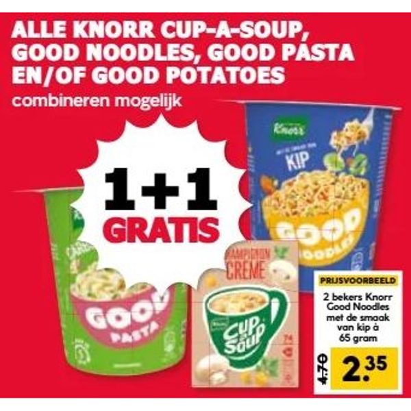 Knorr Cup-a-Soup, Good Noodles, Good Pasta en/of Good Potatoes
