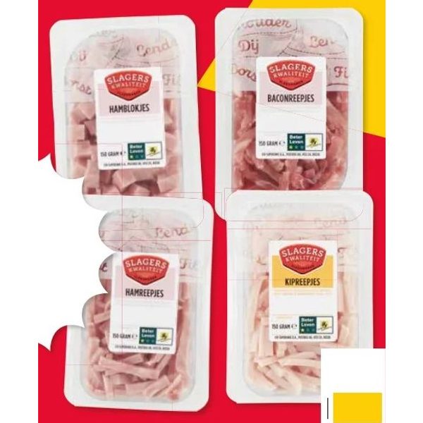 Slagerskwaliteit vleesreepjes/blokjes
