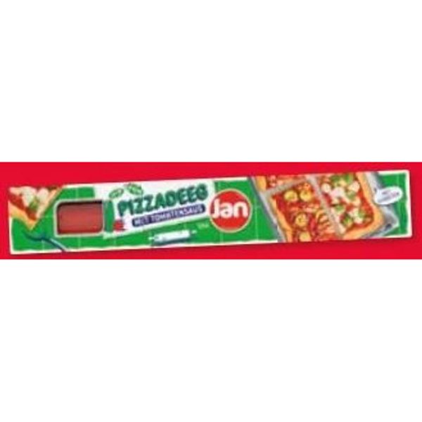 Jan Pizzadeeg met saus