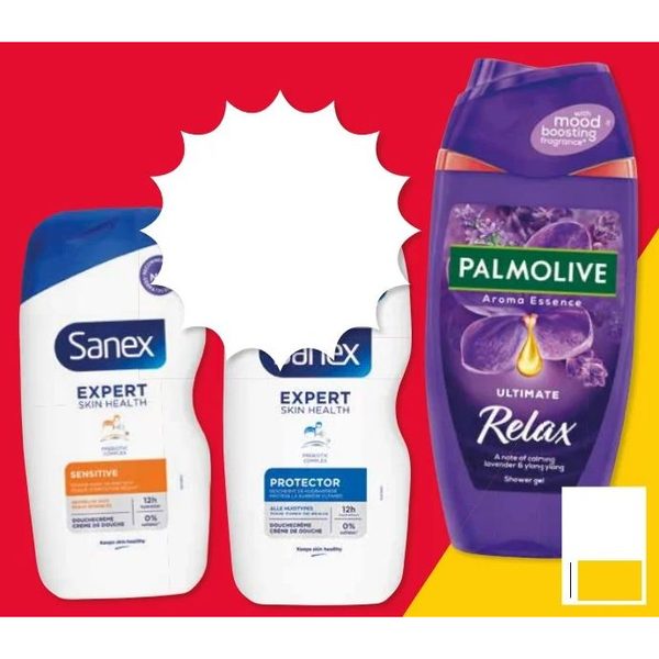 Sanex douchecrème en Palmolive douchegel