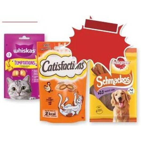 Whiskas Temptations, Catisfactions & Pedigree Schmackos