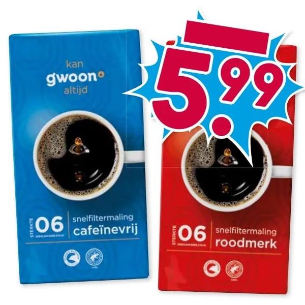 gwoon snelfiltermaling koffie