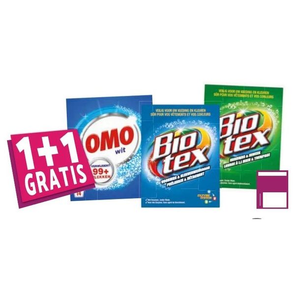 Omo en Biotex wasmiddel