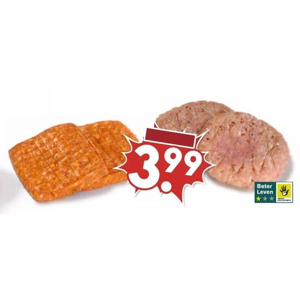 Runderschnitzel of runderburger