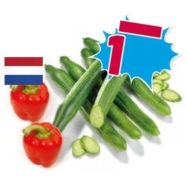 Komkommers en paprika