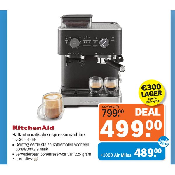 KitchenAid Halfautomatische espressomachine