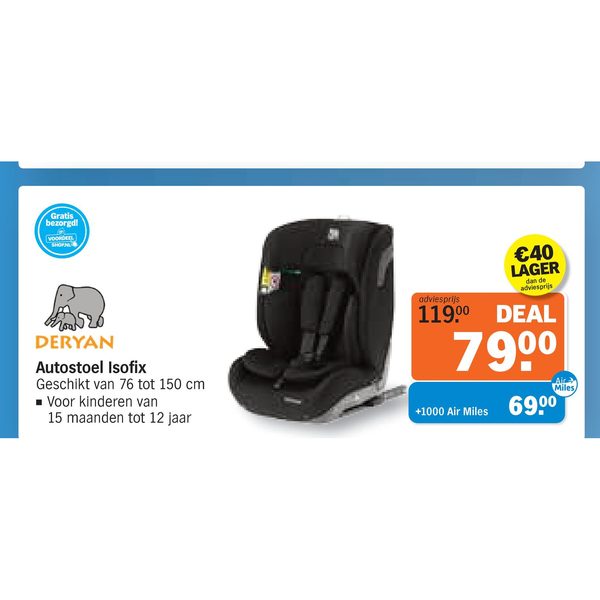 DERYAN Autostoel Isofix