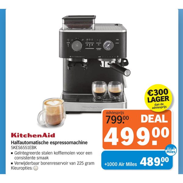 KitchenAid Halfautomatische espressomachine