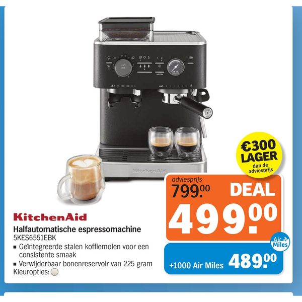KitchenAid Halfautomatische espressomachine