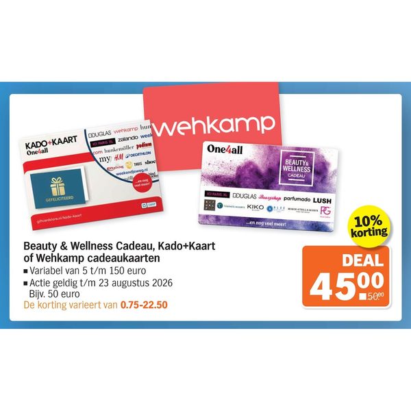 Beauty & Wellness Cadeau, Kado+Kaart of Wehkamp cadeaukaarten