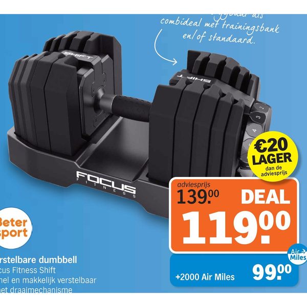Verstelbare dumbbell Focus Fitness Shift