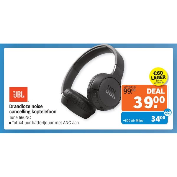 JBL Draadloze noise cancelling koptelefoon Tune 660NC