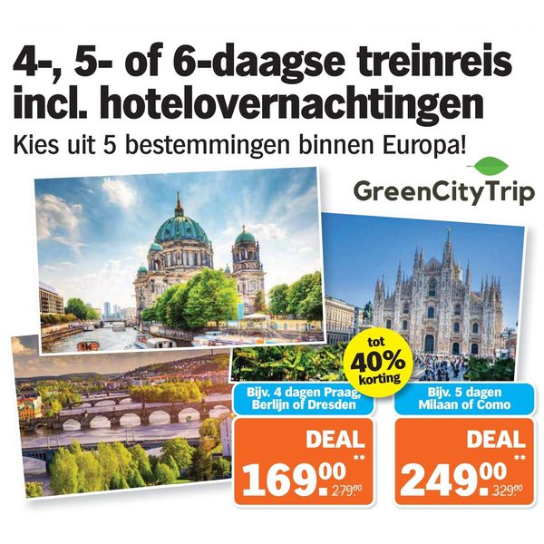 4-daagse treinreis incl. overnachtingen