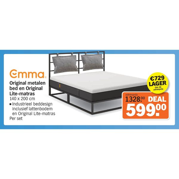 Emma Original metalen bed en Original Lite-matras