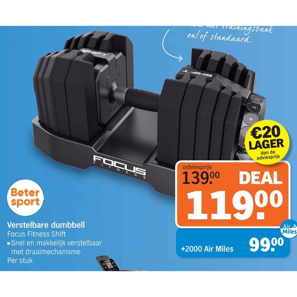 Verstelbare dumbbell Focus Fitness Shift