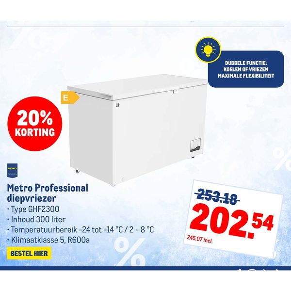 Metro Professional diepvriezer Type GHF2300
