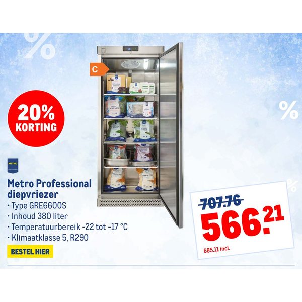 Metro Professional diepvriezer Type GRE6600S