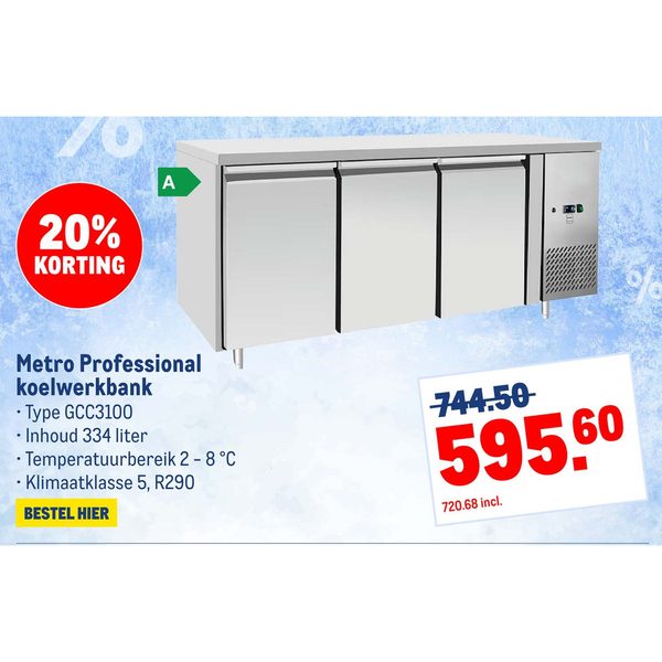 Metro Professional koelwerkbank Type GCC3100