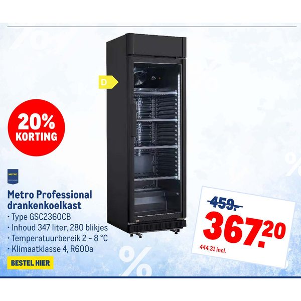 Metro Professional drankenkoelkast Type GSC2360CB