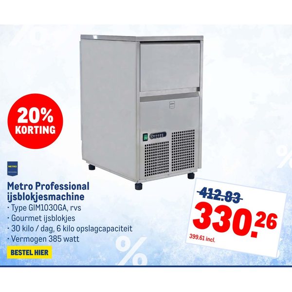 Metro Professional ijsblokjesmachine