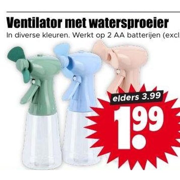 Ventilator met watersproeier