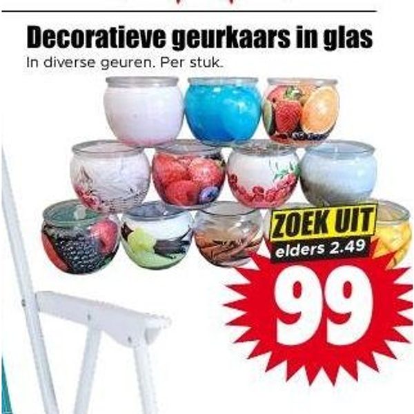 Decoratieve geurkaars in glas