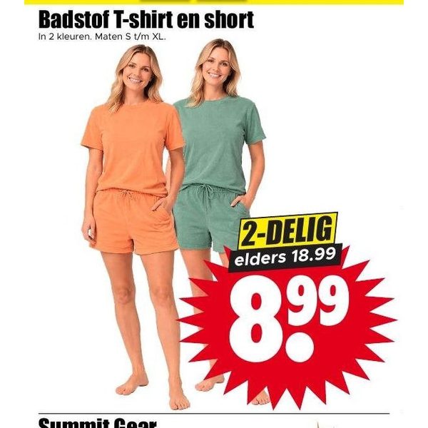 Badstof T-shirt en short