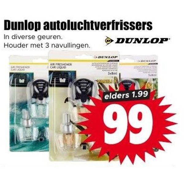 Dunlop autoluchtverfrissers