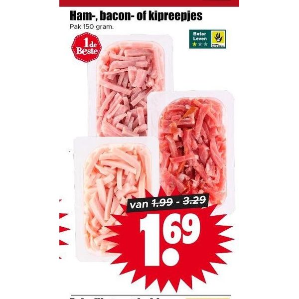 Ham-, bacon- of kipreepjes