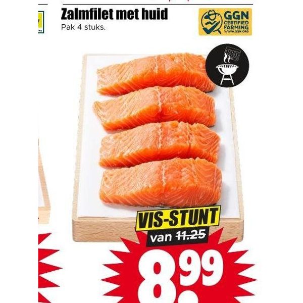Zalmfilet met huid
