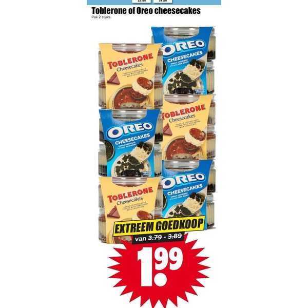 Toblerone of Oreo cheesecakes